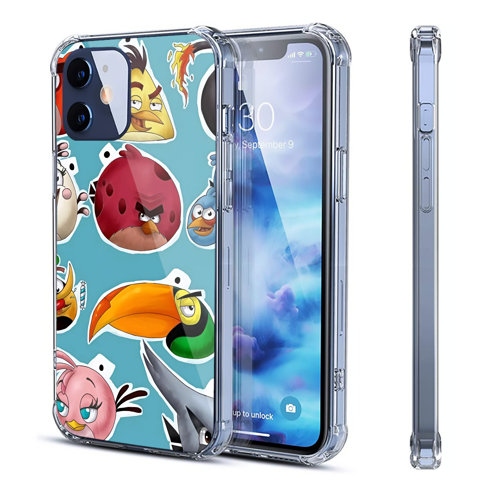 （画像用） Angry Birds アングリーバード 【iPhone 12シリーズ対応】透明スマホケース（クリアソフトケース）
